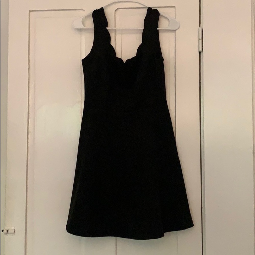 Black faux suede dress